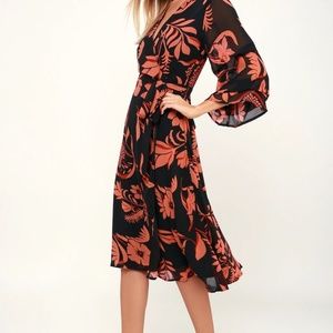 Lulu's Floral Print Wrap Dress